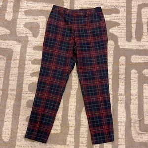COPY - Uniqlo Academia Tartan plaid pull on straight leg ankle trouser pant